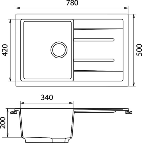 Мойка кухонная GranFest Quadro GF-Q780L белая фото 3