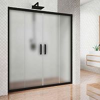 Душевая дверь в нишу Kubele DE019D4-MAT-BLMT 130 см, профиль матовый черный