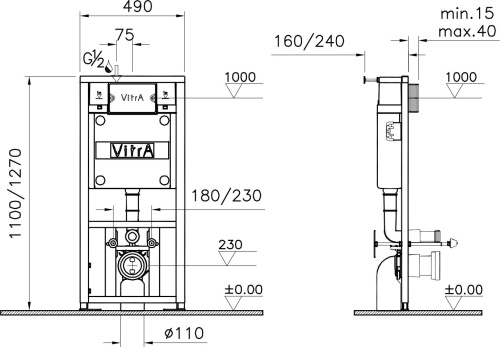 Комплект VitrA S20 9004B003-7204 кнопка хром фото 7