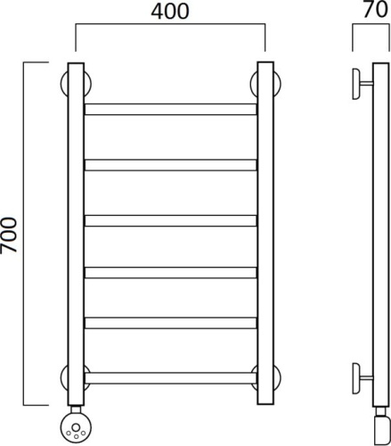 Полотенцесушитель электрический Aquanerzh Прямой L 70х40 фото 2