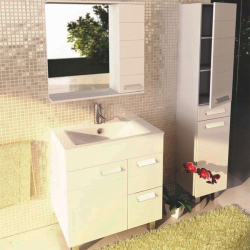 Мебель для ванной Comforty Модена М 75, напольная, белая матовая фото 9