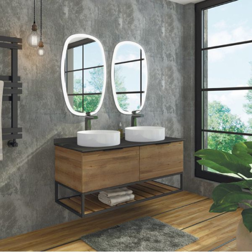Мебель для ванной Comforty Порто 120, подвесная, дуб темно-коричневый фото 8