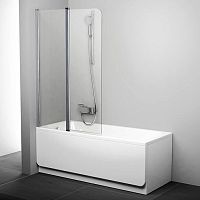 Шторка на ванну Ravak CVS2-100 L Transparent профиль блестящий + средство для ванн и душевых кабин