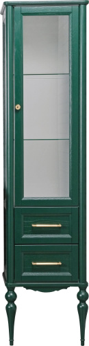 Шкаф-пенал ValenHouse Эстетика R, витрина, зеленый, ручки золото фото 2