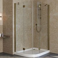 Душевой уголок Vegas Glass AFS-F Lux 120*80 05 01 R профиль бронза, стекло прозрачное