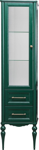 Шкаф-пенал ValenHouse Эстетика L, витрина, зеленый, ручки бронза фото 2