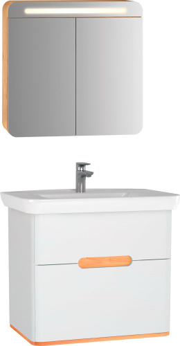 Мебель для ванной VitrA Sento 80 с LED подсветкой, матовая белая фото 3