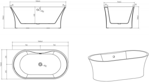 Акриловая ванна BelBagno BB201-1500-800 150x80 фото 6