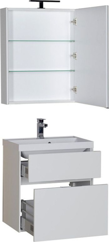 Мебель для ванной Aquanet Латина 60 2 ящика белая фото 2