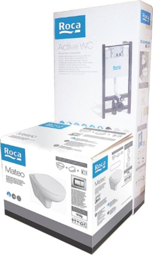 Комплект Roca Mateo 893100010 подвесной унитаз + инсталляция + кнопка фото 4