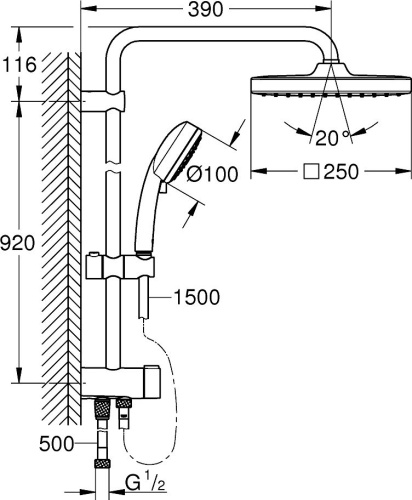 Душевая стойка Grohe Tempesta Cosmopolitan System 250 26694000 фото 4