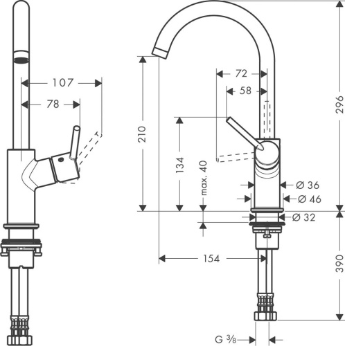 Смеситель Hansgrohe Talis 32084000 для раковины фото 6