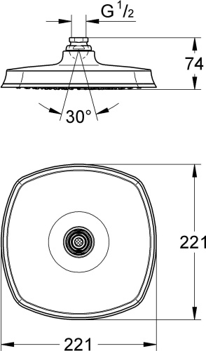 Верхний душ Grohe Rainshower Grandera 210 27974000 фото 9