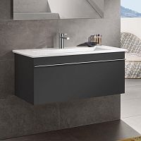 Мебель для ванной Villeroy & Boch Venticello 95 black matt lacquer, с ручкой хром