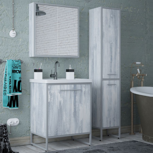 Мебель для ванной Corozo Айрон 70 серый, арт фото 4