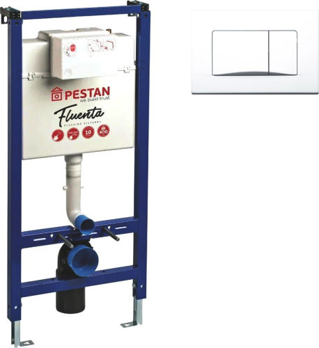 Система инсталляции для унитазов Pestan Fluenta 40006356 + 40006360 с кнопкой смыва, белый фото 4