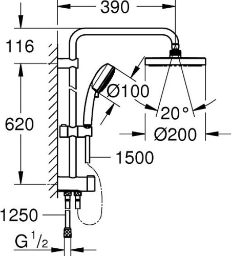 Душевая стойка Grohe New Tempesta Cosmopolitan 27394002 фото 2