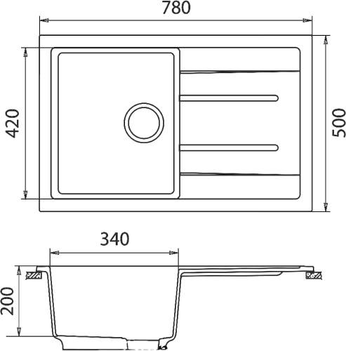 Мойка кухонная GranFest Quadro GF-Q780L серый фото 3