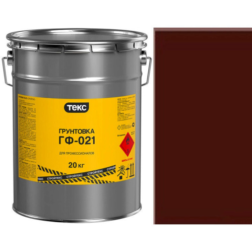 Грунт Текс «ГФ-021 Красно-Коричневый» антикоррозионный для металла (20 кг) «Teks»