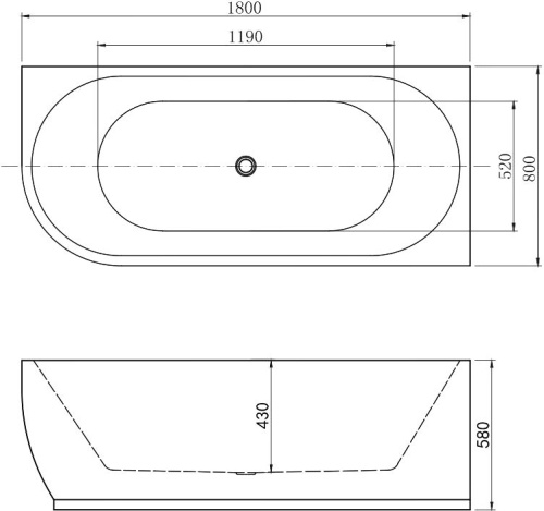 Акриловая ванна Aquanet Elegant B 260055 180, белая матовая фото 6