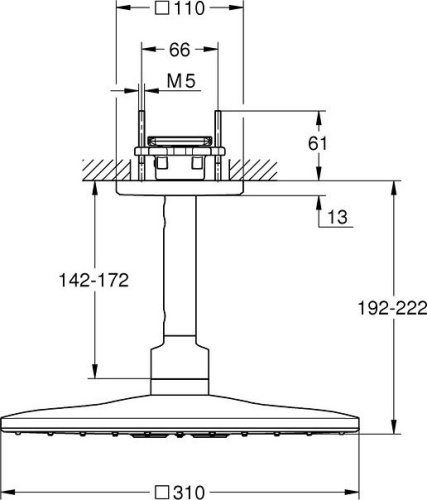 Верхний душ Grohe Rainshower SmartActive Cube 26481000 фото 2