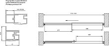 Душевая дверь в нишу Vegas Glass ZP NOVO 105 02М 10 105 см, профиль матовый черный, стекло сатин