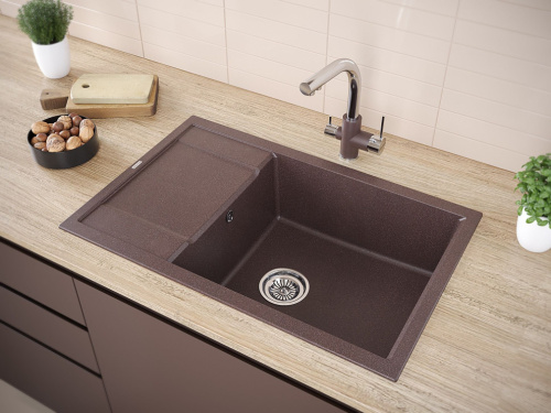 Мойка кухонная Paulmark PM317850-BL кофе фото 4