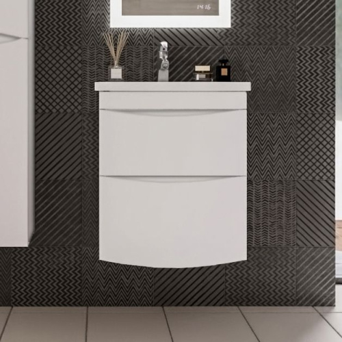 Мебель для ванной Бриклаер Вега 60 с двумя ящиками, белая фото 4