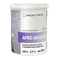VINCENT DECOR AFRO ARGENT фактура мелкого песка с серебристым эффектом (1л)