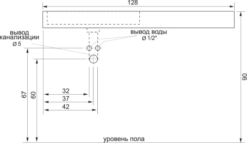 Раковина Цвет и Стиль Стилло 127 L с полотенцедержателем фото 8