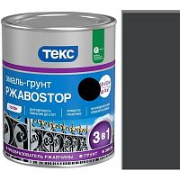 Грунт-Эмаль Текс «РжавоStop Черная» глянцевая по ржавчине для металла (0,9 кг — уп. 14 шт) «Teks»