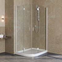 Душевой уголок Vegas Glass AFS-F Lux 110*80 01 01 R профиль белый, стекло прозрачное