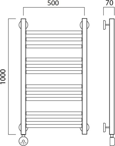 Полотенцесушитель электрический Aquanerzh Прямой групповой L 100х50 фото 2