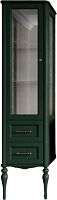 Шкаф-пенал ValenHouse Эстетика L, витрина, зеленый, ручки бронза