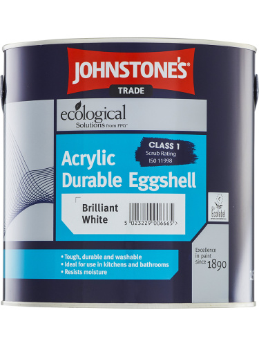 Краска для влажных помещений Johnstone`s Acrylic Durable Eggshell база L 2,5 л.