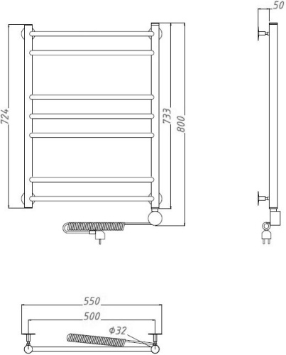 20 553 руб. Полотенцесушитель электрический Тругор Аспект эл ТЭН 3 ЛЦ6 80x50 фото 2 Полотенцесушитель электрический Тругор Аспект эл ТЭН 3 ЛЦ6 80x50 фото 2