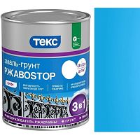 Грунт-Эмаль Текс «РжавоStop Голубая» глянцевая по ржавчине для металла (0,9 кг — уп. 14 шт) «Teks»