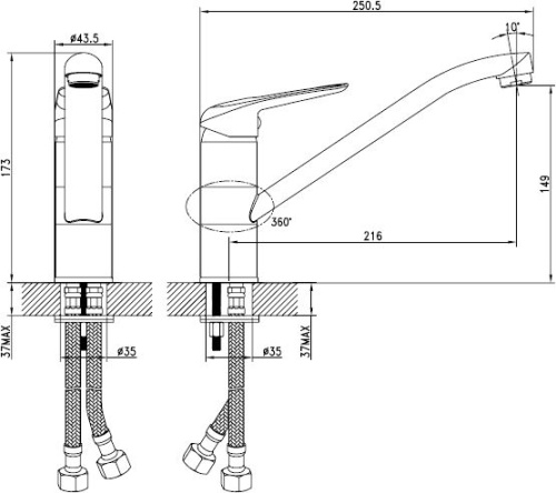 Смеситель IDDIS Male MALSB00i05 для кухонной мойки фото 5