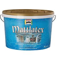 Краска JOBI Mattlatex акриловая, интерьерная, влагостойкая, для стен и потолков