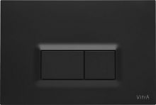 Комплект Система инсталляции VitrA 800-2014 с кнопкой смыва, черная + Чаша для унитаза подвесного VitrA Shift 7742B003-0075 белая глянцевая + Крышка-сиденье VitrA Shift 91-003-009 с микролифтом, петли хром
