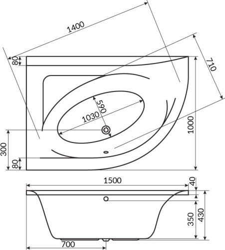 Акриловая ванна Excellent Aquarella 150x100 левая фото 3 Акриловая ванна Excellent Aquarella 150x100 левая фото 3