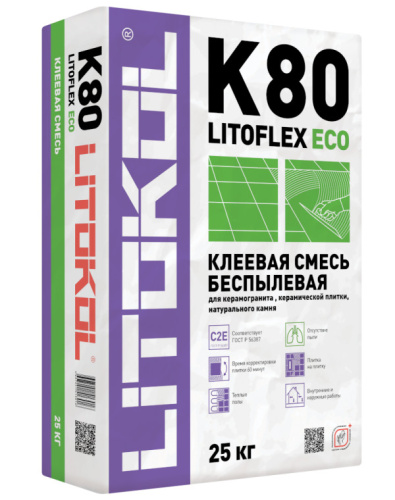 Клеевая смесь Litokol Litoflex K80 Eco серый 25 кг.