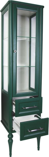 Шкаф-пенал ValenHouse Эстетика R, витрина, зеленый, ручки хром фото 3