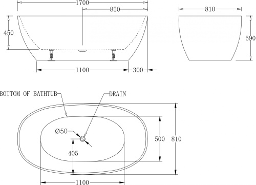 Акриловая ванна BelBagno BB81-1700 170x80 фото 4