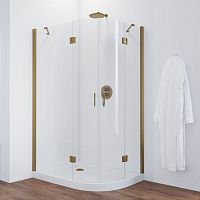 Душевой уголок Vegas Glass AFS-F 120*100 05 01 L профиль бронза, стекло прозрачное