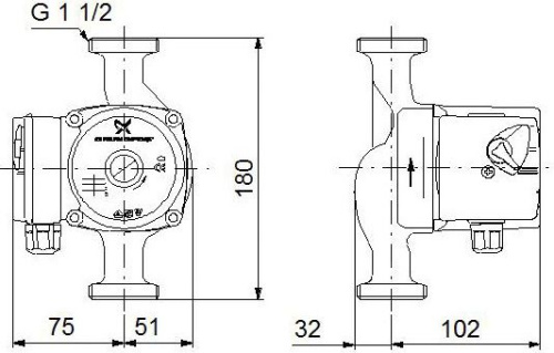 Циркуляционный насос Grundfos UPS 25-60 180 фото 2