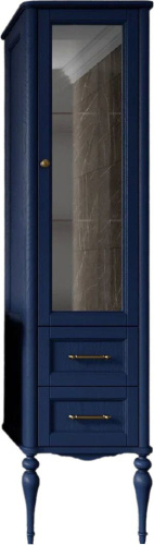 Шкаф-пенал ValenHouse Эстетика R, синий, ручки бронза фото 2