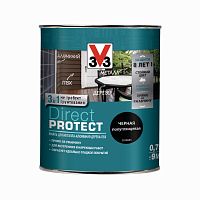 Эмаль V33 Direct protect 3 в 1 Алкидная, цвет черный полуглянцевый