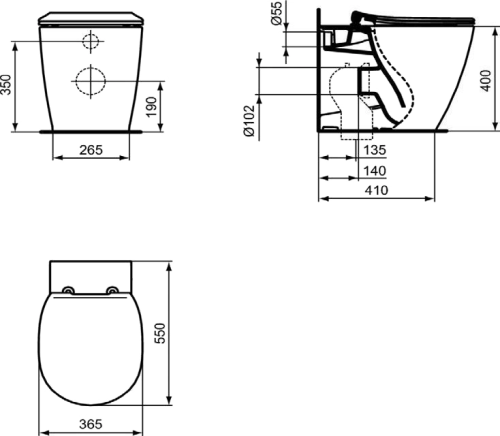 Унитаз приставной Ideal Standard Connect AquaBlade E052401 безободковый фото 4