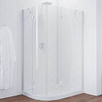 Душевой уголок Vegas Glass AFS-F 120*100 01 01 R профиль белый, стекло прозрачное